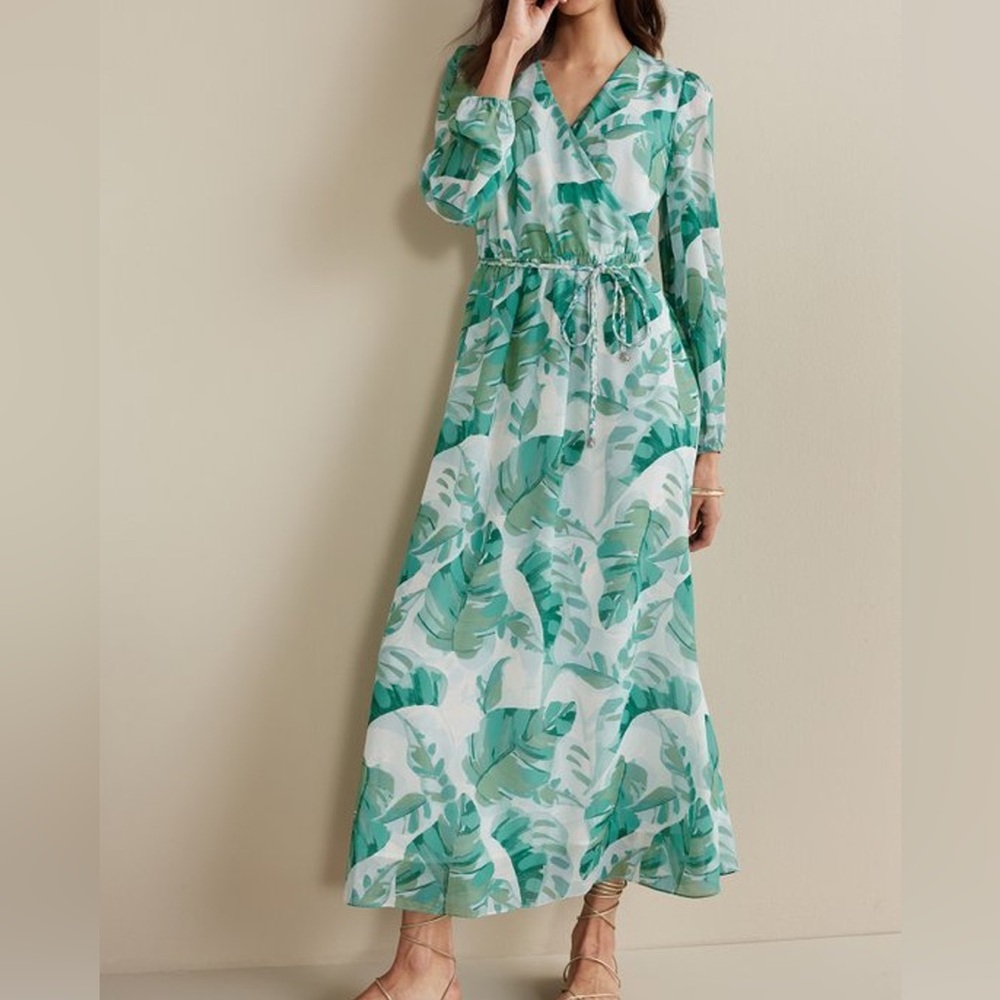 Soft Surroundings Kaia Maxi Dress Tropical print Sz PM